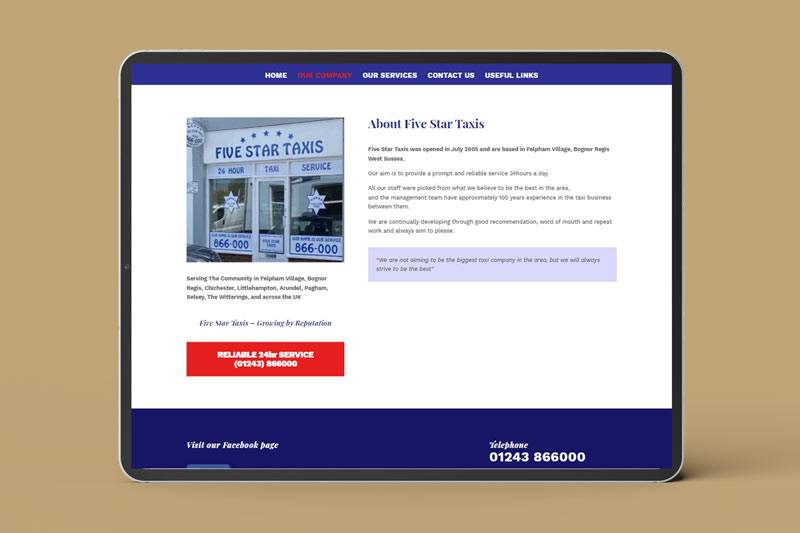 five star taxi website company page detail five star taxi website company page detail